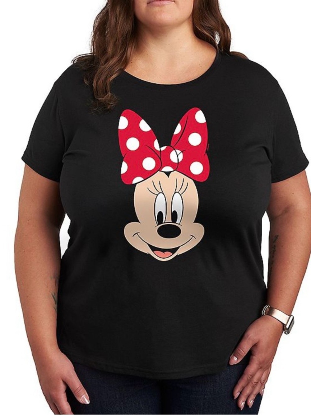 Disney Minnie Mouse T Shirt Black Graphic Tee 2XL Plus Size